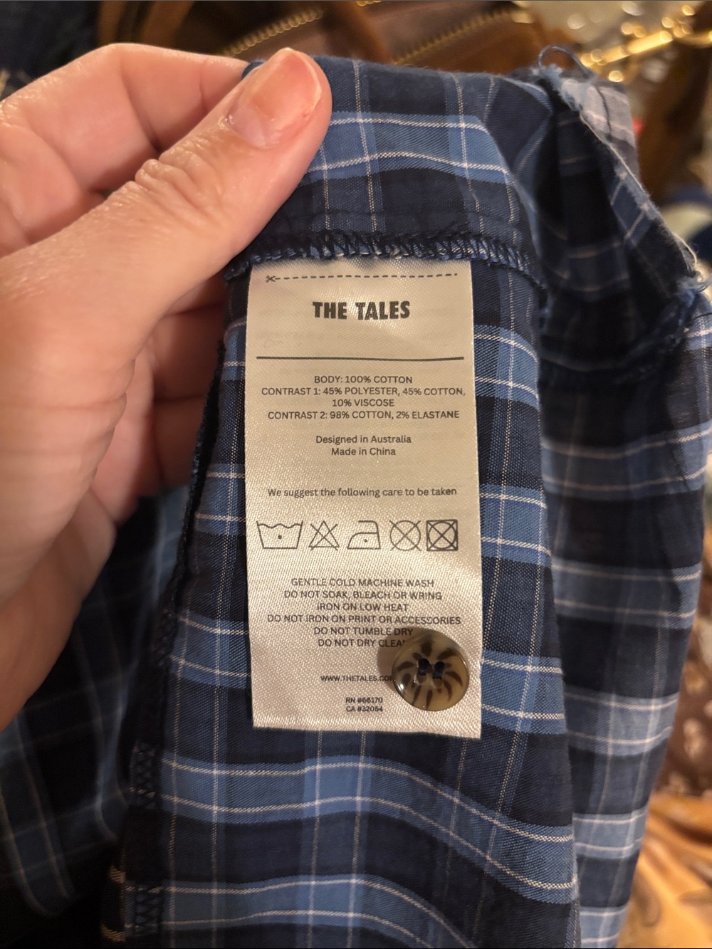 Free People The Tales Patchwork Check Stripe Button Down Size Medium NWT - Picture 10 of 10